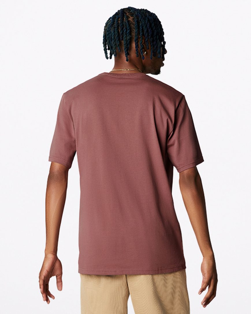 Men's Converse Go-To Embroidered Star Chevron Standard Fit T-Shirts Burgundy | AU C84E5K